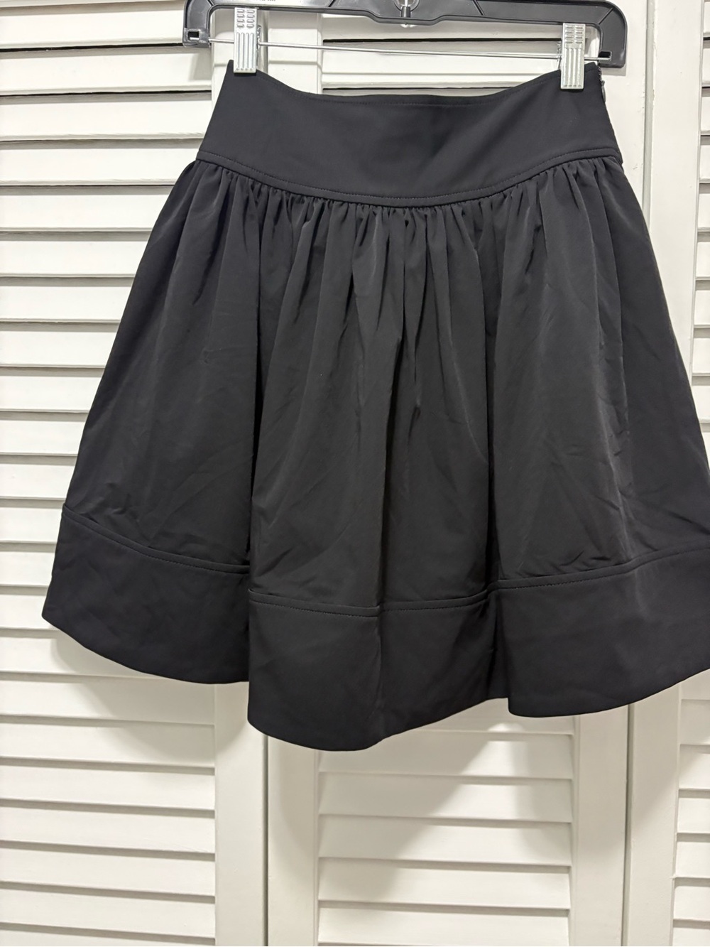Diane Von Furstenberg Black Gathered Skater Skirt